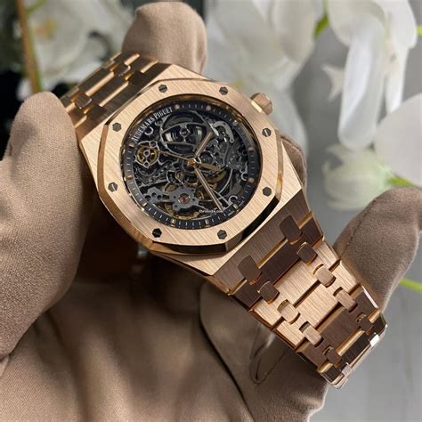 audemars piguet royal oak skeleton 39mm rose gold|audemars piguet iced out skeleton.